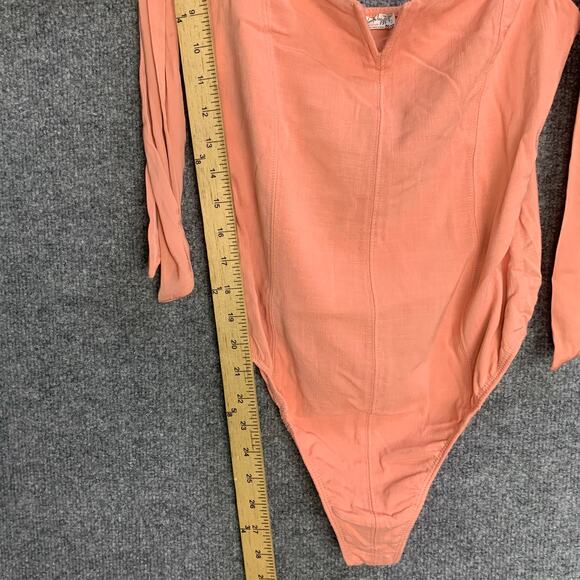 Free People Women's Lola Thong Bodysuit Sz S Small Coral Pink - Picture 6 of 9